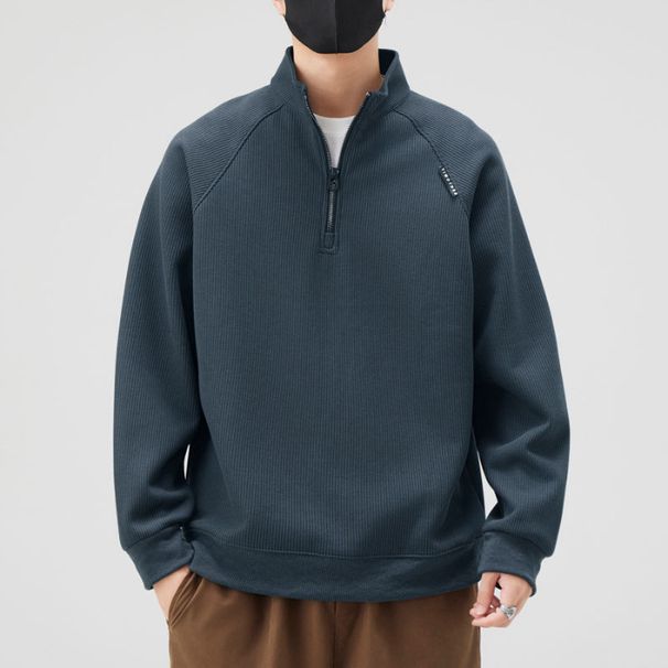 Nordmann Shanggu Clothing 2025 Men's Stand Collar Long Sleeve Polo Shirt Sweatshirt Korean Version Loose Fit Trendy Fashion Top_viptrois.com