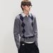 American Retro Quilted Jacquard Turn-Down Collar Knitted Sweater Unisex Autumn Winter Lazy Loose Feel Long Sleeve Polo_viptrois.com