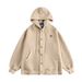 Buttoned Cardigan Hooded Sweatshirt Men's Spring And Autumn Style Trendy Brand Solid Color Woven Texture Loose Fit_viptrois.com
