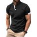 Unbeatable Quality 2024 Men's New Short Sleeved 3D Printed Simple Stand Up Collar Casual Polo Shirt_viptrois.com