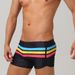 Men's Clothing UXH Men's New Style Sports Split Color Striped Boxer Sports Shorts Nylon Swim Beach Shorts Swim Trunks_viptrois.com