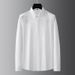 Light Luxury Trend Men's Long Sleeved Creative Shirt High End Casual Free Iron Diamond Bottoming Long Sleeved Shirt_viptrois.com