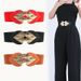 women's elastic girdle women's fashion commuter belt women's leaf peach heart elastic wide girdle with dress_viptrois.com