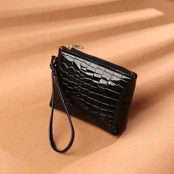 Women's Solid Color Pu Leather Zipper Coin Purses_viptrois.com