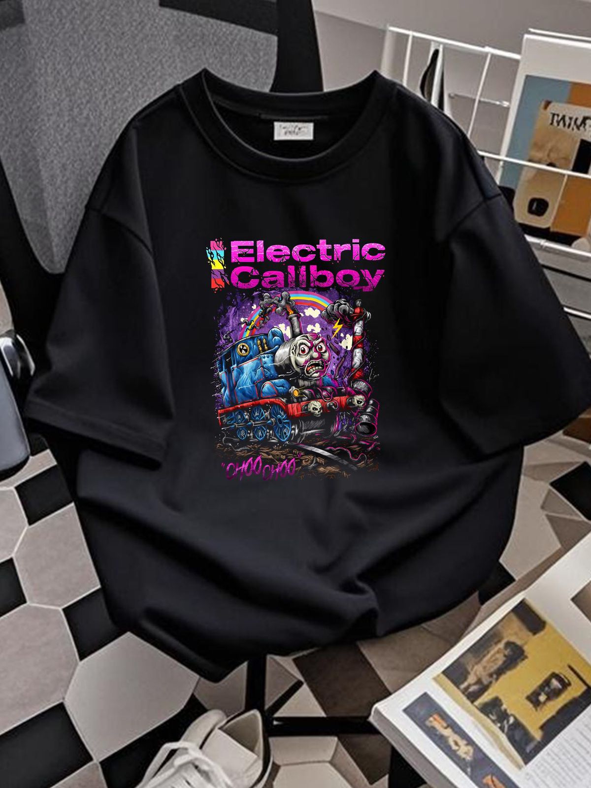 ELECTRIC CALLBOY - Choo Choo Tekkno Train T-Shirt Eskimo Call Slightly Comfortable Homme Graphic Stylish Unisex Casual Fashion Versatile_viptrois.com