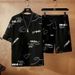 Men's Clothing summer sports men's five point short sleeved running basketball uniforms casual loose T shirt shorts two piece suit_viptrois.com