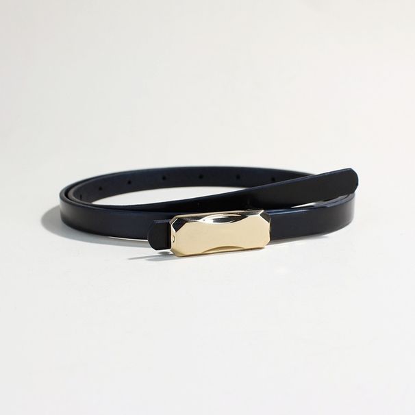 Slim Candy Color Belt For Women - Gold Buckle Waist Belt, Minimalist Decorative Belt For Dresses & High Waisted Pants_viptrois.com