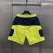 Men's Quick Drying Casual Shorts Summer Trendy Color Blocking Ice Silk Breathable Sports Capri Pants Stylish Versatile_viptrois.com