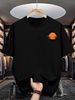 Maglietta Uomo 180g Cotone Puro Collo Rotondo Stampa New York Minimalista, Design Semplice Moderno Comoda Per Outfit Estivi Casual_viptrois.com