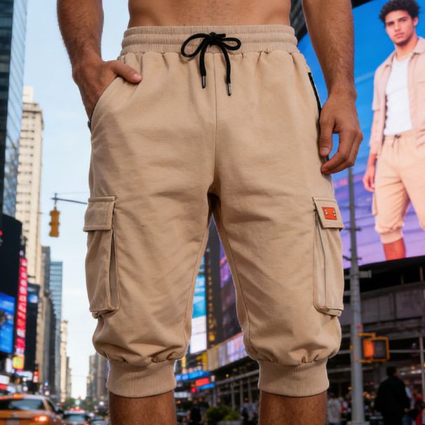 Men's Heavyweight Cargo Shorts – Durable 7-Inch Workwear Shorts For Outdoor & Casual Wear – Polyester Blend With Utility Pockets_viptrois.com
