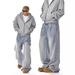 2026 New American Retro Washed Cleanfit Jeans Men's And Women's Trendy High Street Straight Versatile Loose Casual Wide-leg Pants_viptrois.com