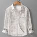 Autumn Men's Printed Simple Long Sleeved Shirt Trendy Youth Casual Loose And Trendy Men's Shirt_viptrois.com