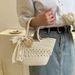 Women's Handle Bags Elegant Bow Straw Woven Bag, Women's Casual Woven Bucket Bag, Single-shoulder Tote Bag_viptrois.com
