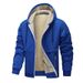 Men's Winter Thickened Warm Fleece Lined Hooded Zip up Jacket Casual Sportswear Sherpa Coat Loose Fit for Cold Weather_viptrois.com