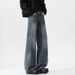 Men's & Women's Vintage High Street Jeans – Relaxed Wide-Leg Denim Pants With Cat Whisker Wash_viptrois.com