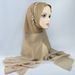 Women's Hijab multi color pullover headscarf with letters solid color chiffon sports headscarf ladies ethnic scarf_viptrois.com