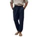 Men's Athletic Casual Pants - Summer Elastic Waist With Drawstring | Straight Leg Solid Color Sports Trousers | Breathable & Comfortable_viptrois.com