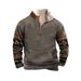 Men's Spring/Summer 3D Digital-Printed Half-Zip Hoodie With High Neck_viptrois.com