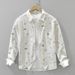 Cartoon Printed Fresh Long Sleeved Shirt For Men, Fashionable And Versatile, Artistic And Casual Loose Top_viptrois.com