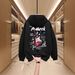 Heavy Trendy Brand Spring And Autumn Printed Sweater Ruffian Handsome Men's Trendy Round Neck Versatile Autumn And Winter Velvet Long-sleeved Top_viptrois.com