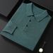 Pure Spring And Autumn New Fashion Casual Polo Collar Long Sleeve Knitted Sweater Men's Solid Color Business Loose Pullover_viptrois.com