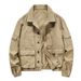 Men's Vintage Workwear Jacket – Retro American Style Casual Coat With Multi-Pocket Design (Army Green, Khaki, Black) | Relaxed Fit, Button-Up_viptrois.com