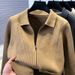 Men's Jacquard Knit Cardigan – Stylish Zipper Pocket Sweater Coat (Beige/Brown/Grey/Black, Sizes M-3XL)_viptrois.com