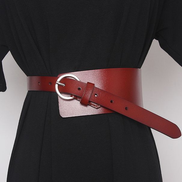 Coat belt women's wide belt decorative accessories with skirt and sweater fashionable and versatile black brown waist girdle_viptrois.com