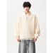 Trendy Half-Zip High Neck Solid Color For Men, Loose Fit, Autumn Winter, Japanese Lazy Style, Couple's Versatile Knitted_viptrois.com