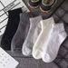 White Socks Men's Short Socks Solid Color Low Top Boat Socks Spring And Summer Deodorant Antibacterial Boys Sports Socks_viptrois.com