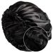 Nightcap double layer satin large lace nightcap solid color large round cap adjustment chemotherapy hat_viptrois.com