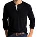Men's Slim Fit Long-Sleeve Henley T-Shirt – Breathable Cotton Blend, 18 Color Options (S-Xxxl, Pocket Detail, Moisture-Wicking)_viptrois.com