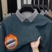 2025 New Winter Two-Piece Sweatshirt Solid Color Shirt Turn-Down Collar Warm Fleece Thickened Men's Long Sleeve_viptrois.com