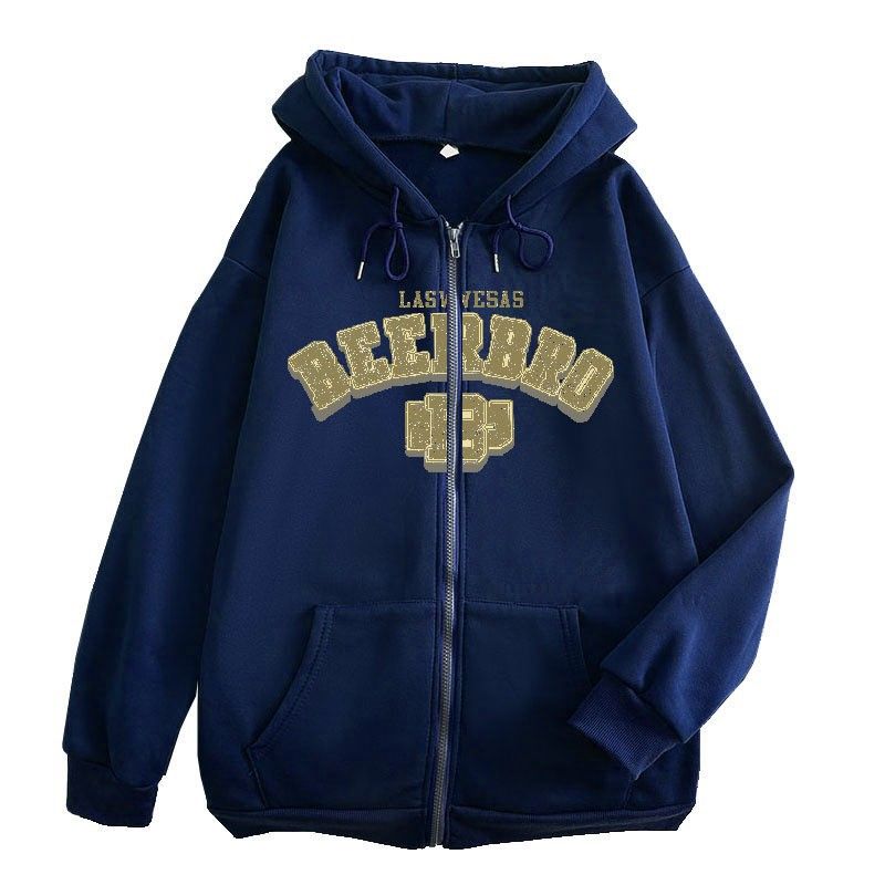2022 New Zipper Hoodie Letter Youth Hooded Sweatshirt Unisex Jacket Top_viptrois.com