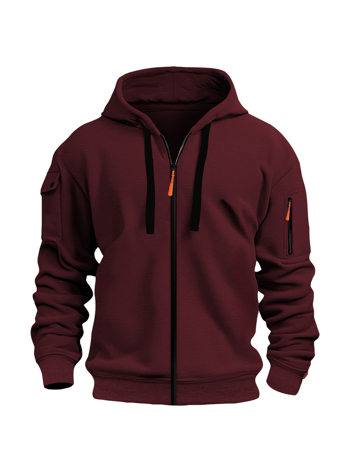 Spring And Autumn Men's Sweatshirt Hoodie Zipper Multi Pocket Embroidered Badge Cardigan Sports Leisure Sweatshirt_viptrois.com