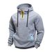 Men's Patchwork Hoodie – Loose Fit Gym & Streetwear Hooded Jacket (Black, Navy, Army Green, Khaki, Gray)_viptrois.com