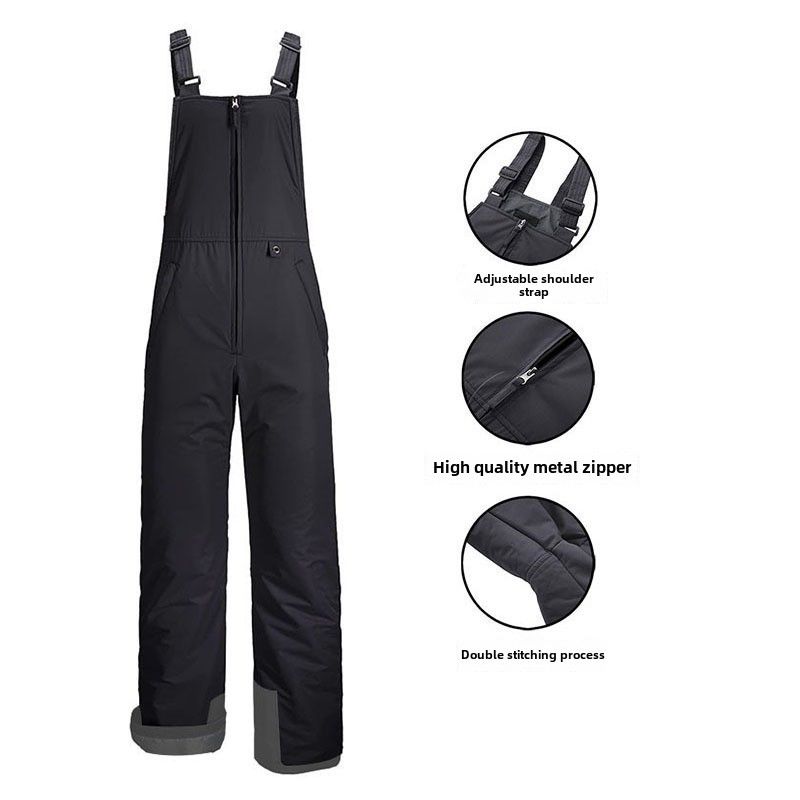 factory direct men's and women's ski pants outdoor charge waterproof windproof warm suspenders plus large size_viptrois.com