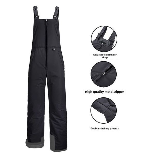 factory direct men's and women's ski pants outdoor charge waterproof windproof warm suspenders plus large size_viptrois.com