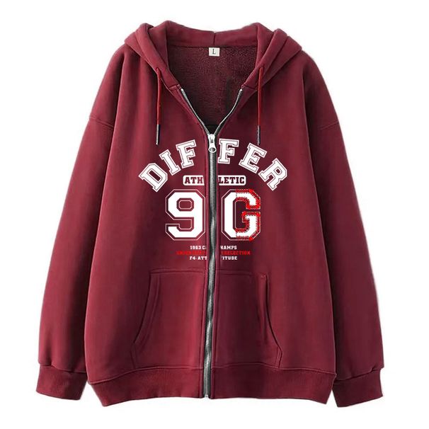 Men's Clothing Trendy And Simple Design With Alphanumeric Print Zipper Sweater, Casual Loose Sweater Cardigan Jacket_viptrois.com