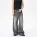 Men's Clothing American Cleanfit Retro High Street Wide Leg Straight Leg Versatile Whitened Jeans Trend_viptrois.com