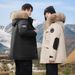 Unisex Winter Parka - Waterproof Duck Down Coat With Detachable Faux Fur Trim (Black/Cream, S-3XL)_viptrois.com