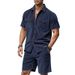 Men's Clothing Men's Suit New Corduroy Shirt Shorts Two Piece Suit Leisure Trend_viptrois.com