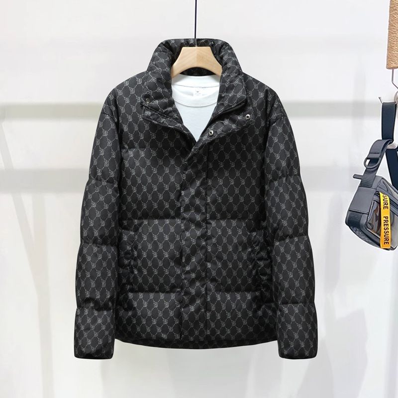 Men's Clothing men and women couple style hoodless jacket men's brand trendy wide version lapel style Silk cotton jacket fashion outer_viptrois.com