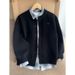 Cleanfit Black Cardigan Knitted Jacket For Men, Autumn Korean Layered Sweater, Lazy Style Casual Sweatshirt Wholesale_viptrois.com