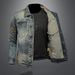 Men's Clothing Long Sleeved Lapel Cardigan Denim Jacket For Boys Niche Design Trendy Cool Personality_viptrois.com