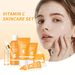 Vitamin C Skincare Set, 6 In 1 Complete Facial Care Kit With Cleanser, Serum, Cream, Toner, Eye Cream And Sun Lotion -_viptrois.com