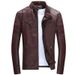 Men's Clothing New leather jacket for men, slim style jacket for young men,spring new style for men, handsome motorcycle men's leather jacket_viptrois.com