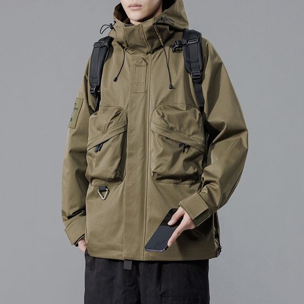 Multi Pocket Autumn Hooded Outdoor New Jacket For Men's Casual Korean Fashion Handsome Jacket, Couple Style Trend_viptrois.com