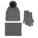 Women's Scarves Hat scarf gloves three piece set winter plus velvet outdoor warm wool ball knitted hat three piece set_viptrois.com