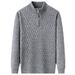 Men's Clothing Autumn And Winter New Men's Half High Collar Zipper Knitwear Long Sleeve Trend Solid Color Men's Pullover Sweater_viptrois.com